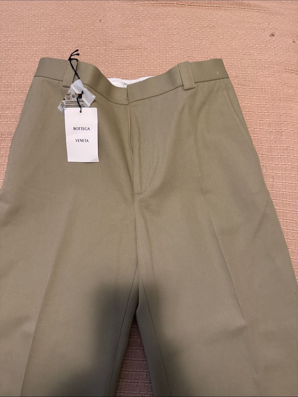 Bottega Veneta Olive Green Straight-Leg Chinos - Picture 2 of 6
